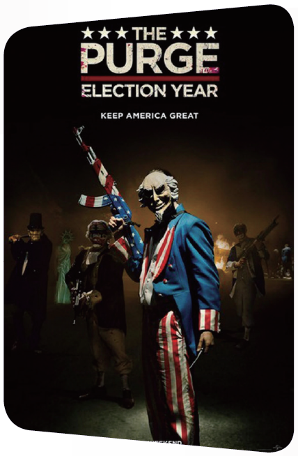 ‘미국을 위대하게 지속하자’는 카피문구를 단 purge 시리즈 3편 Election Year의 포스터