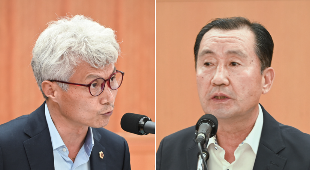 토론 염영선 전북도의원(왼쪽), 토론 유희성 전북 주민자치회 대표회장
